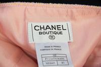 A Chanel Pink and Yellow Tweed Skirt Suit, Size 40.