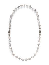 GRAY BAROQUE CULTURED PEARL AND DIAMOND NECKLACE