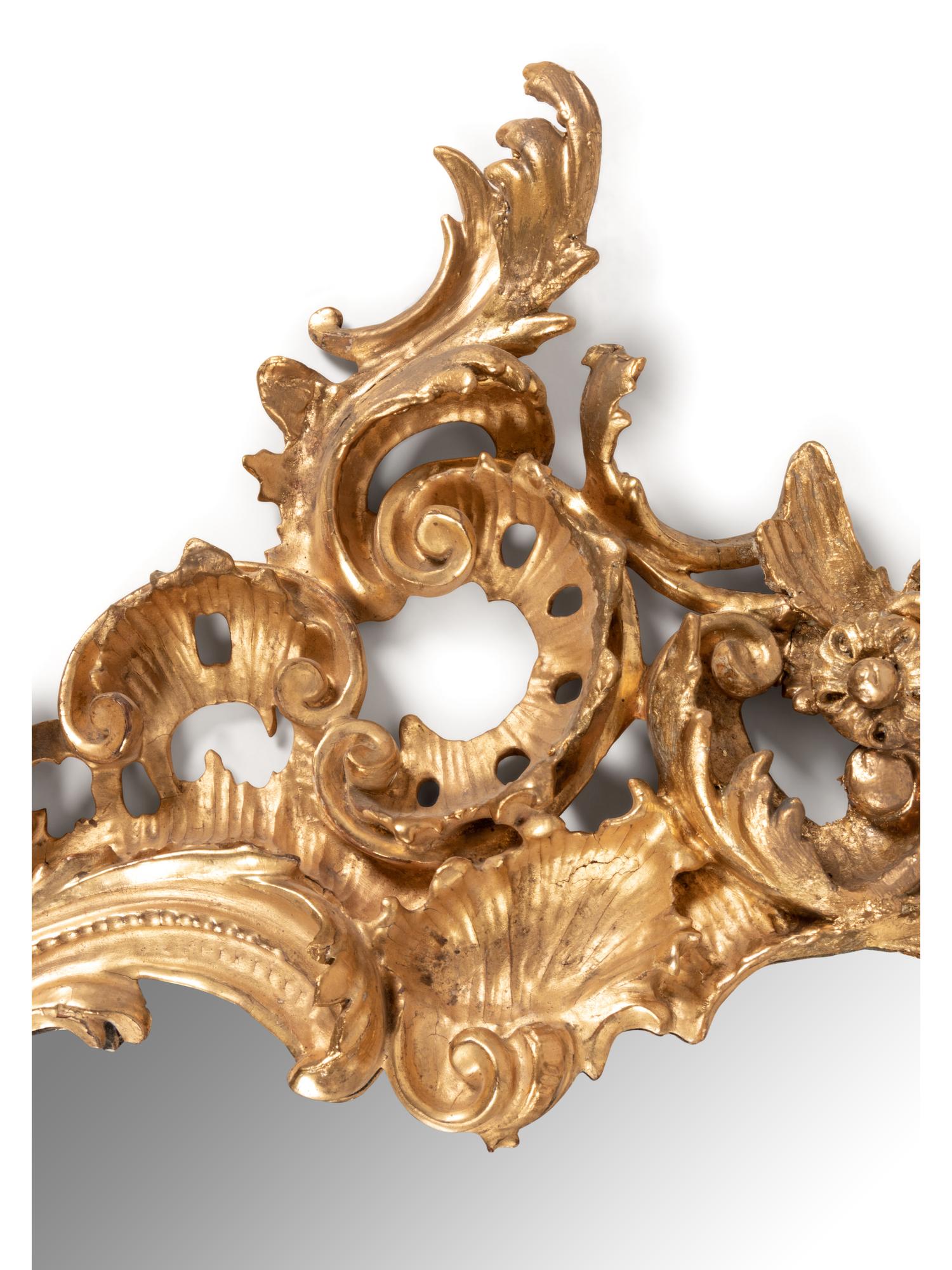 A Pair of Louis XV Giltwood Mirrors