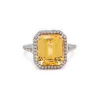 TIFFANY & CO., YELLOW SAPPHIRE AND DIAMOND RING