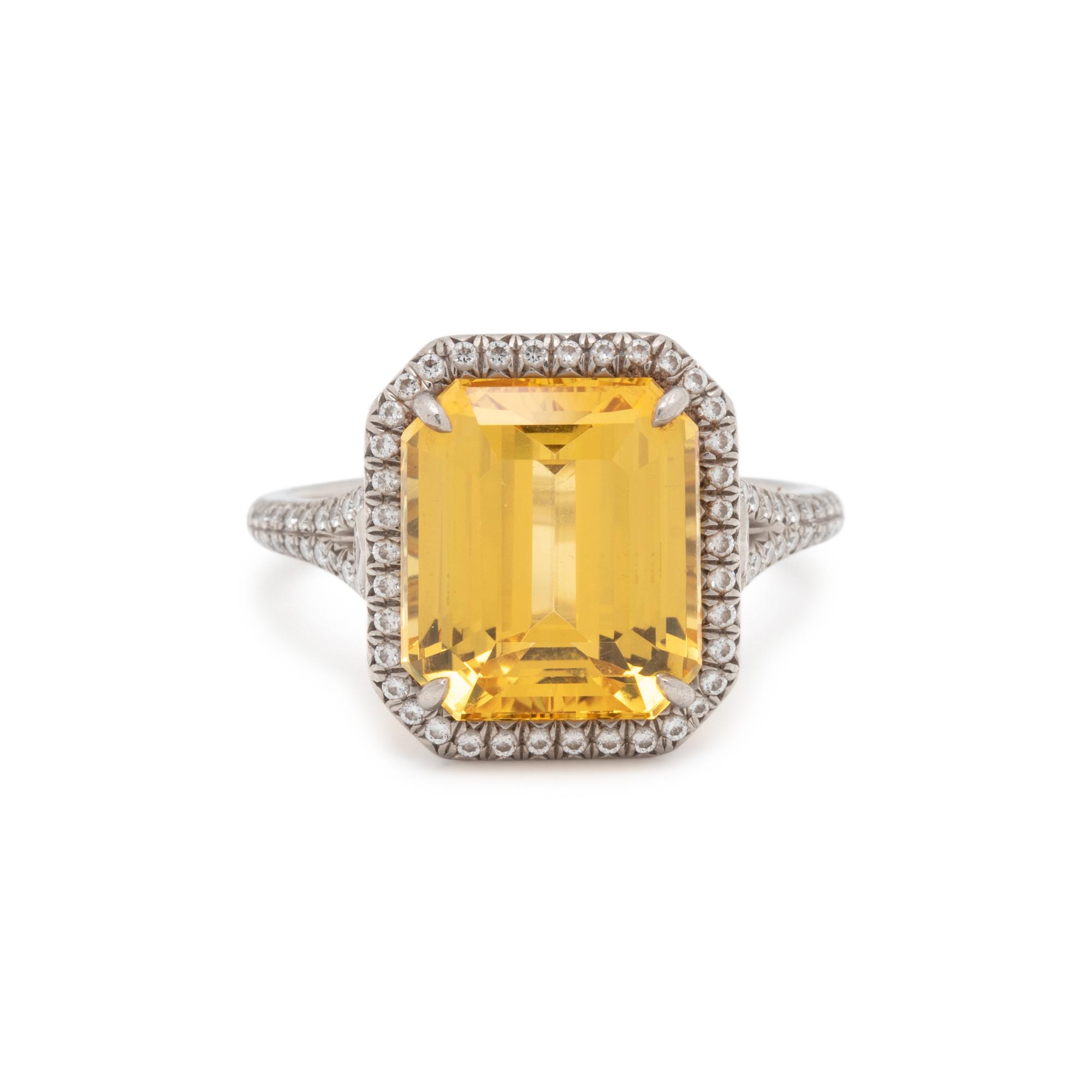 TIFFANY & CO., YELLOW SAPPHIRE AND DIAMOND RING