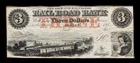 Obsolete $3 Bank Note: The Erie and Kalamazoo Rail Road Bank — KALAMAZOO, MICHIGAN, CIRCA 1850