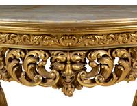 A Neoclassical Carved Giltwood Marble-Top Center Table