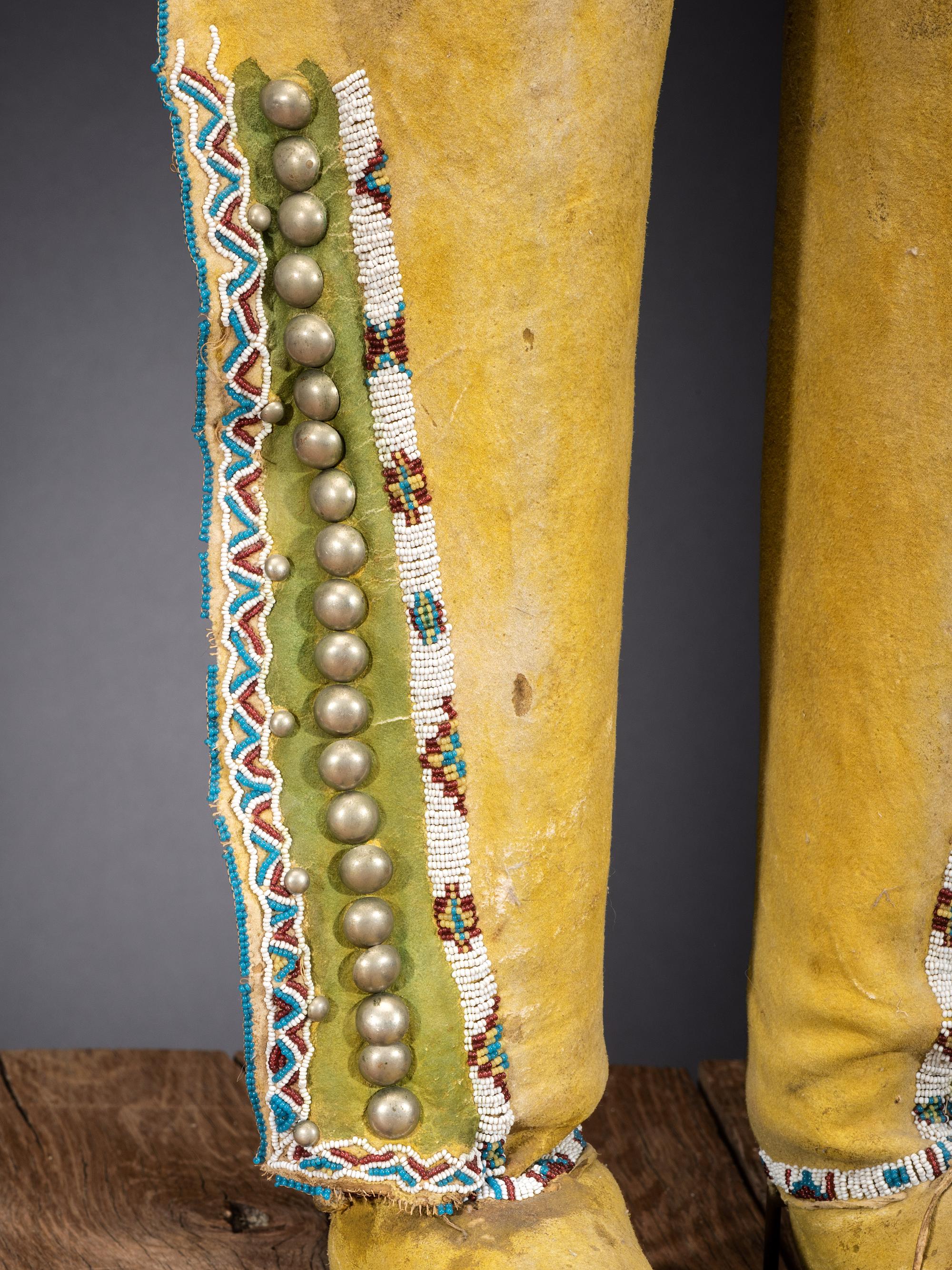 Comanche Beaded Hide Boot Moccasins