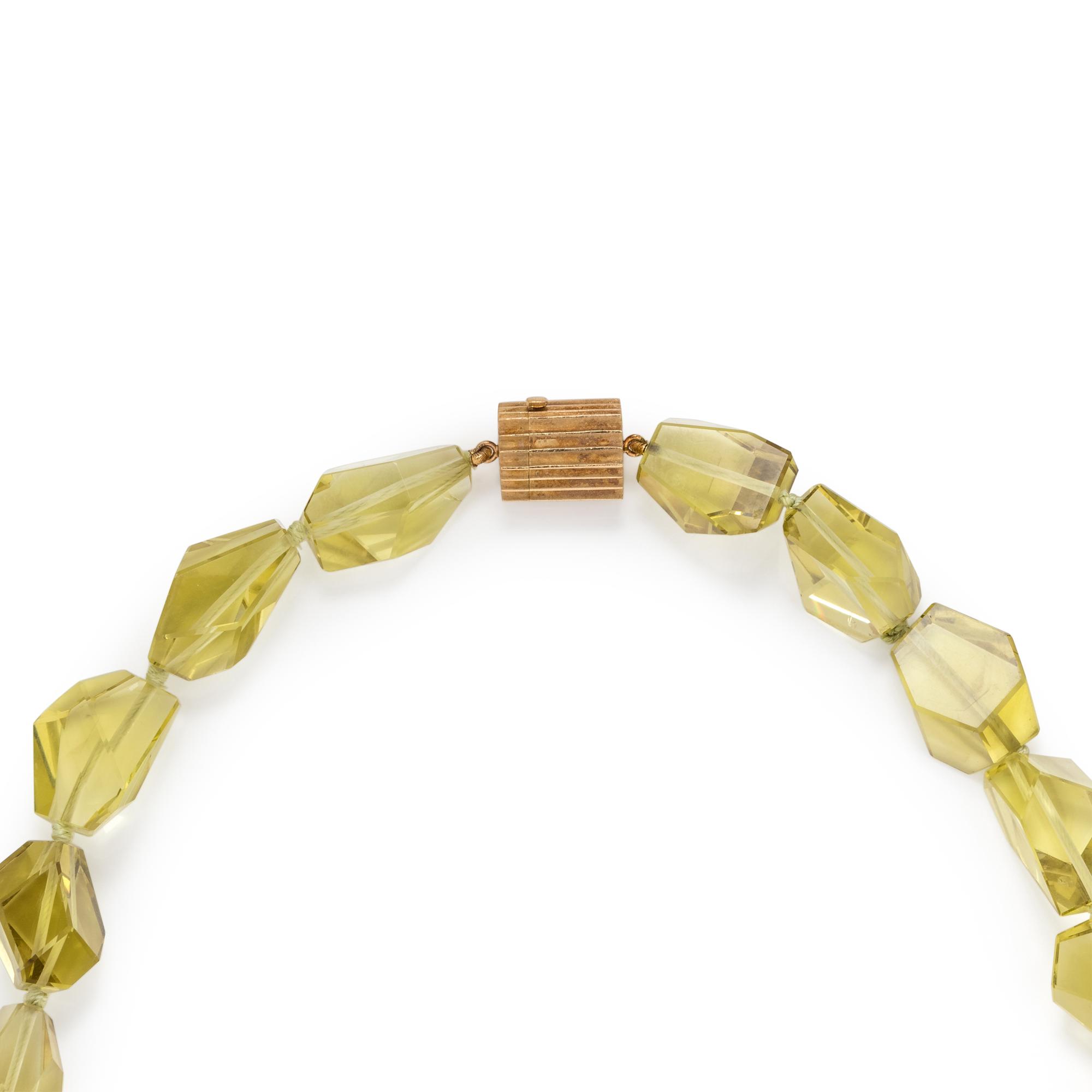 CHRISTOPHER WALLING, GREEN QUARTZ BEAD NECKLACE