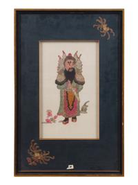 Two Embroidered Silk 'Immortals' Panels