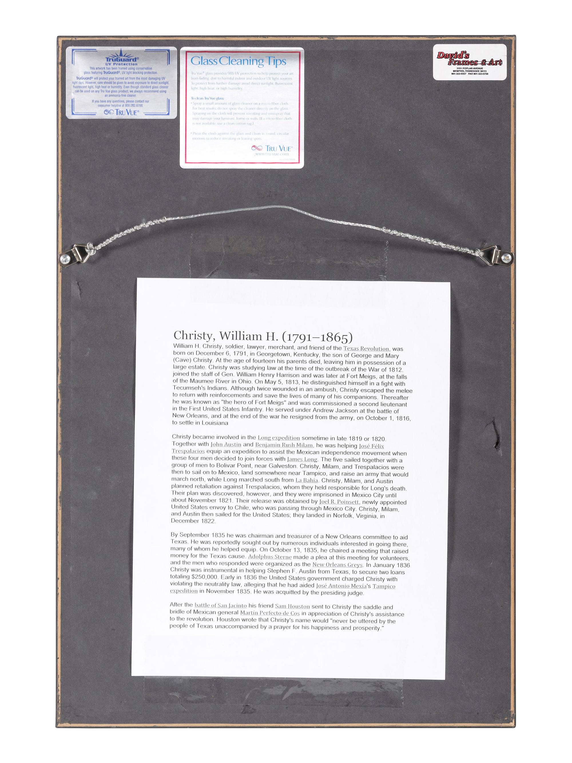 [TEXAS]. CHRISTY, William H. (1791-1865). Document signed ("Wm. Christy"), as New Orleans notary public. New Orleans, LA, 5 April 1842.