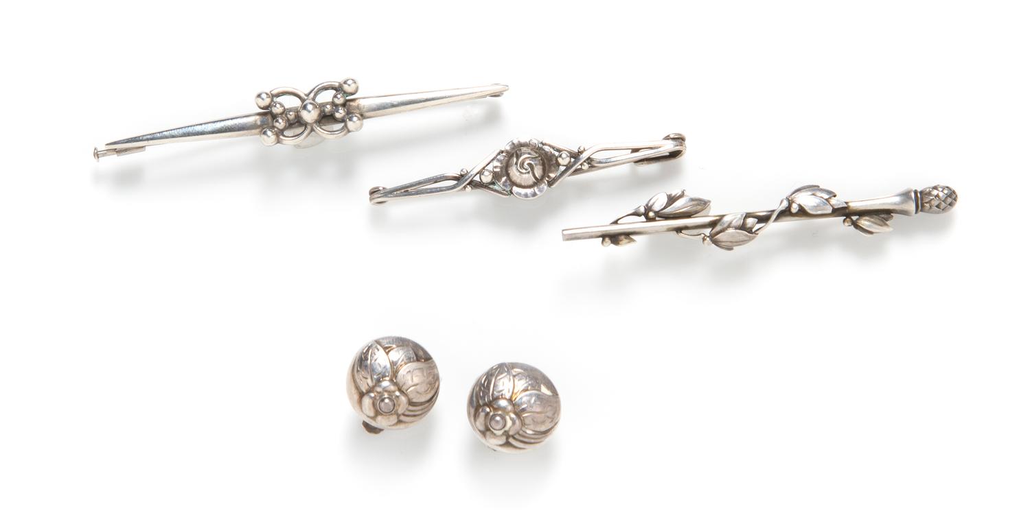 A Collection of Vintage Silver Jewelry, Georg Jensen, 17.30 dwts.