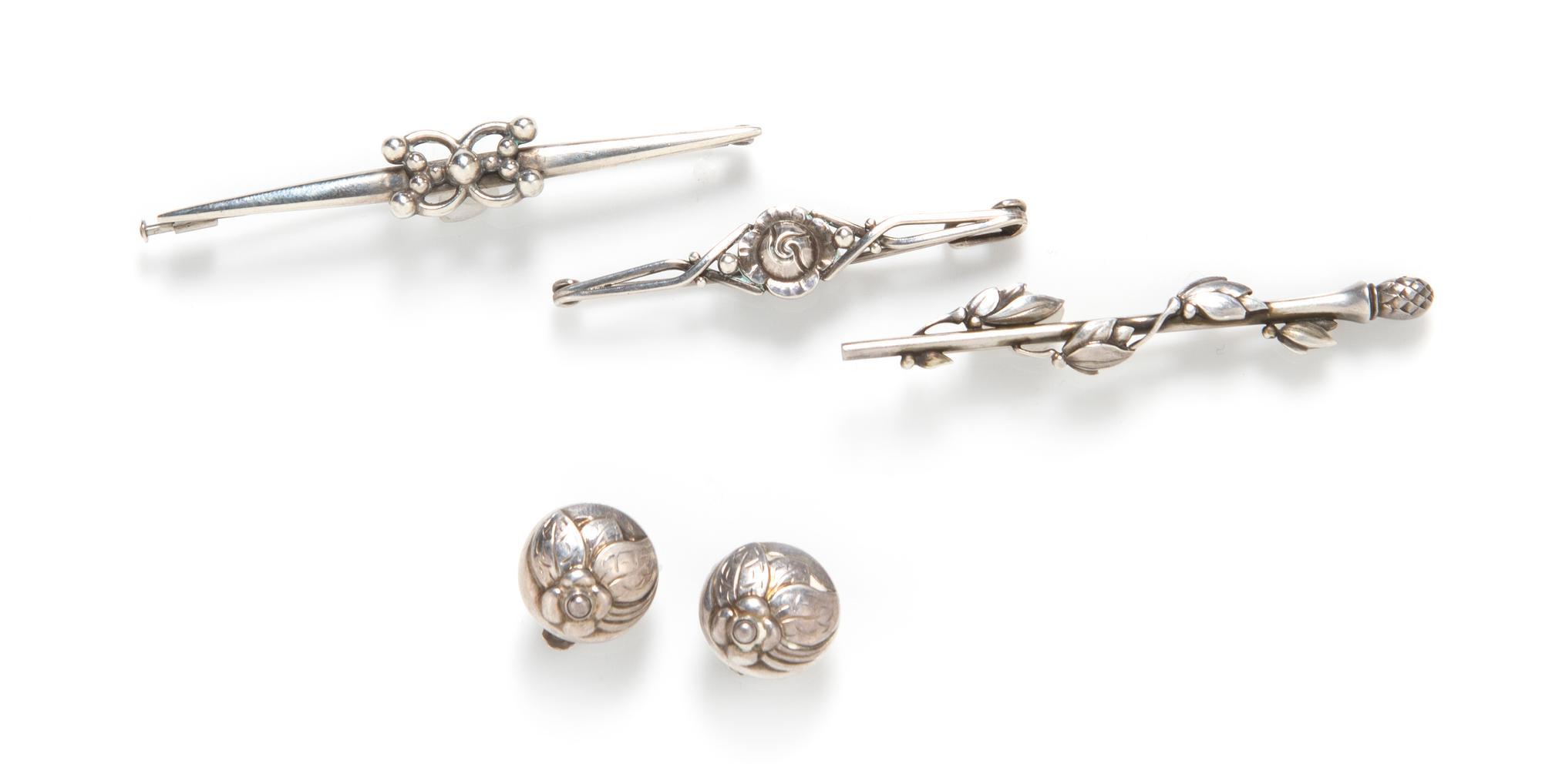 A Collection of Vintage Silver Jewelry, Georg Jensen, 17.30 dwts.