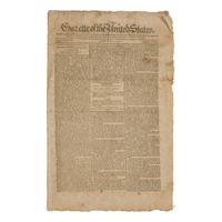 [Washington, D.C.] The First Newspaper Printing of the Residence Act of 1790, Establishing Washington, D.C. as the Capital City, in the Gazette of the United States