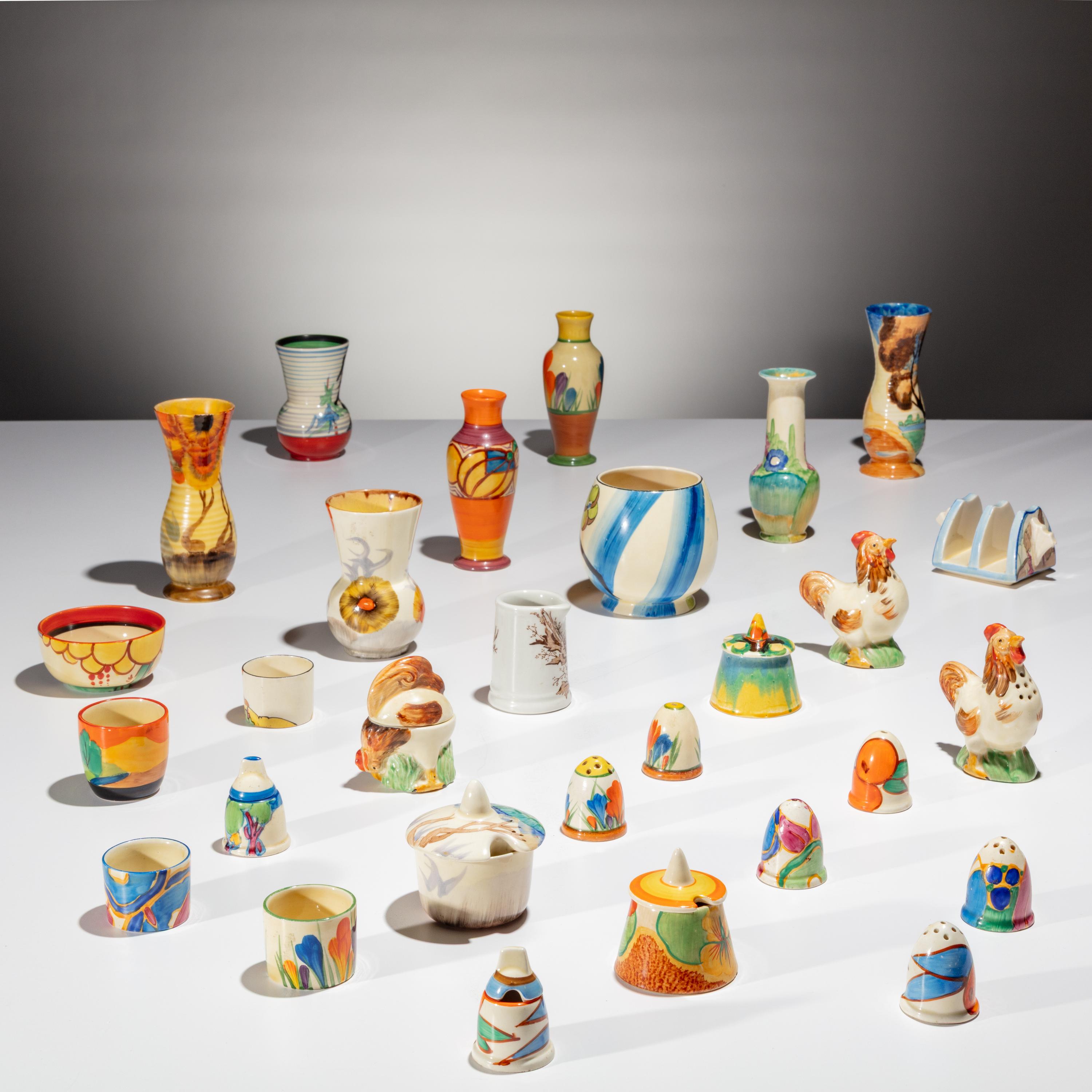 Clarice Cliff (English, 1899–1972) — Group of 29 Small articles