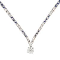 DIAMOND, SAPPHIRE AND PLATINUM NECKLACE