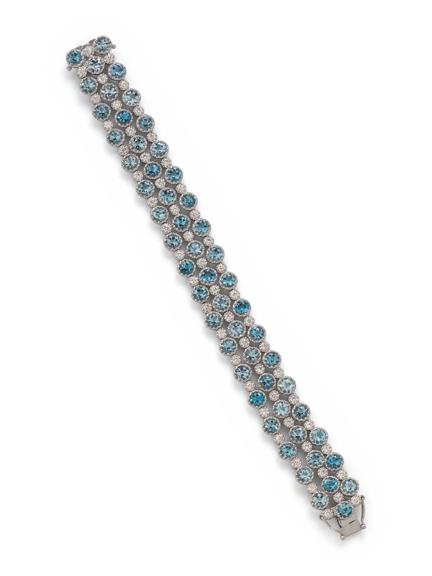 SONIA B., AQUAMARINE AND DIAMOND BRACELET