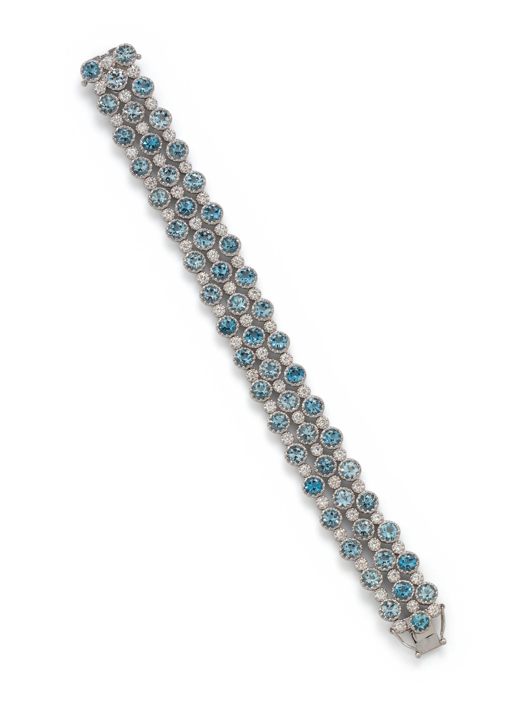 SONIA B., AQUAMARINE AND DIAMOND BRACELET