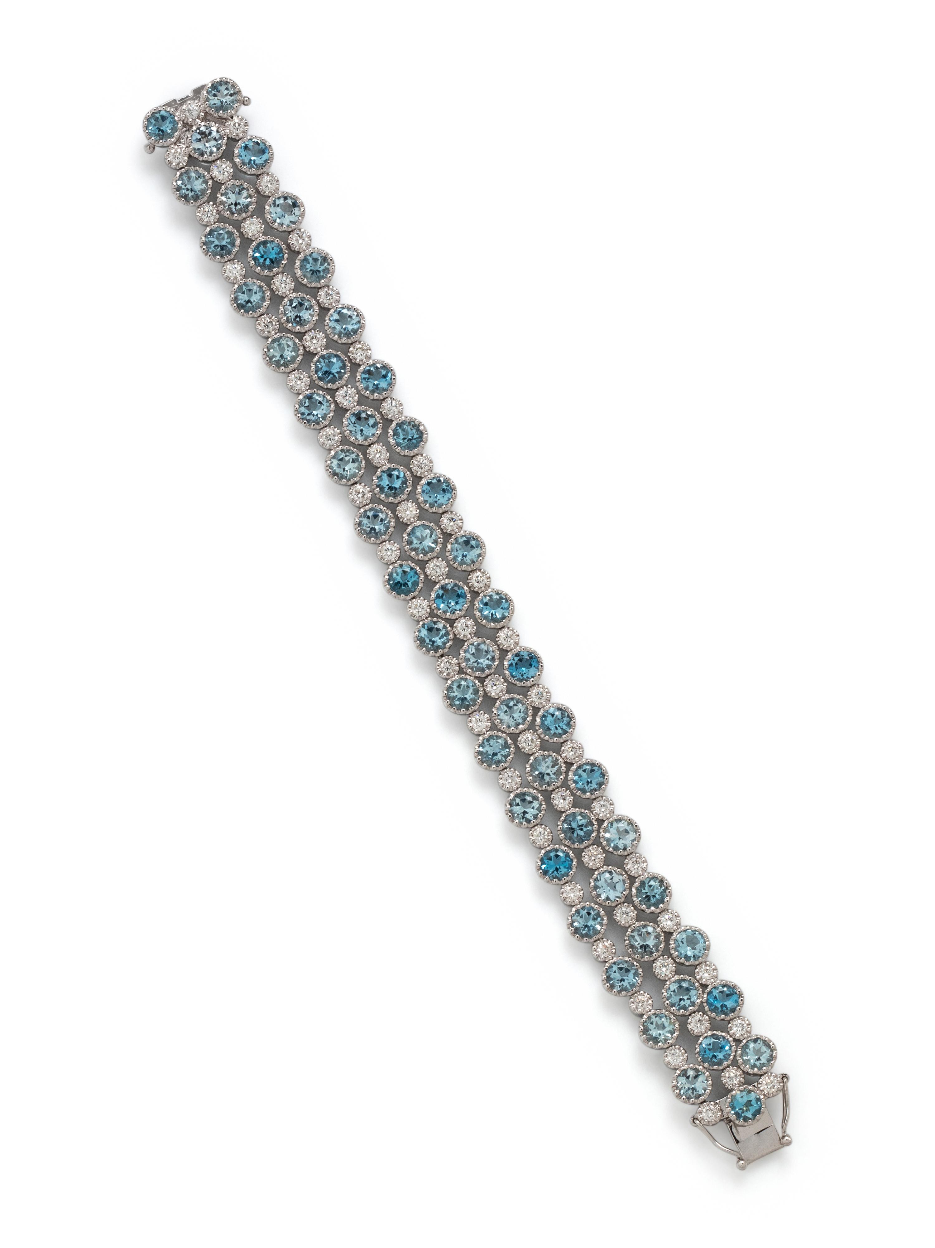 SONIA B., AQUAMARINE AND DIAMOND BRACELET