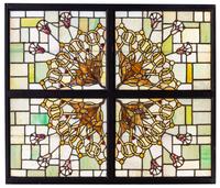 A Louis Sullivan Auditorium Hotel Dining Room Skylight Window Overall: 54 x 46 inches. — CIRCA 1889