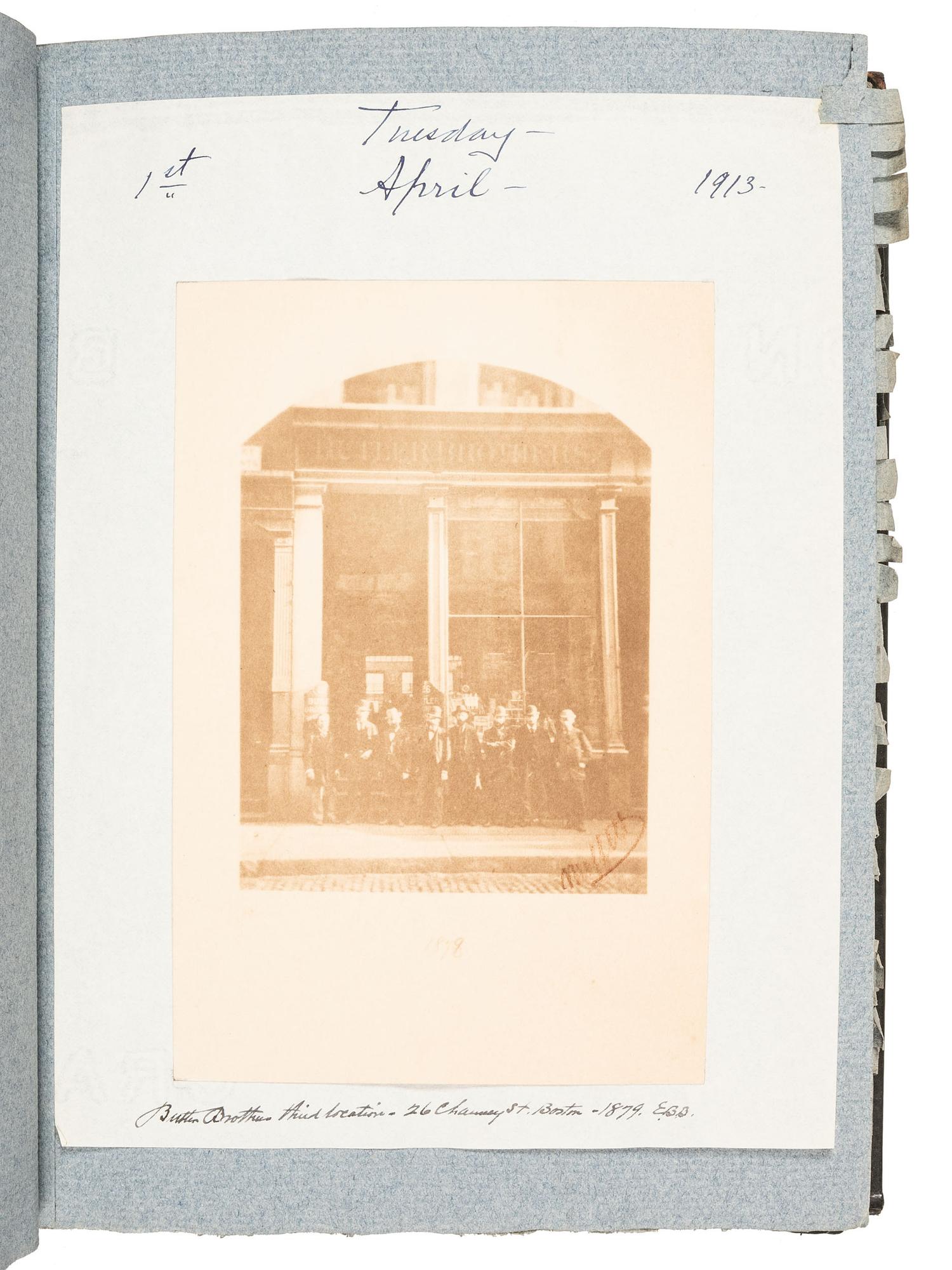 [AMERICANA]. Two albums identified to Edward Burgess Butler (1853-1928), businessman and artist, including tipped in photographs, letters, and autographs associated with Butler.