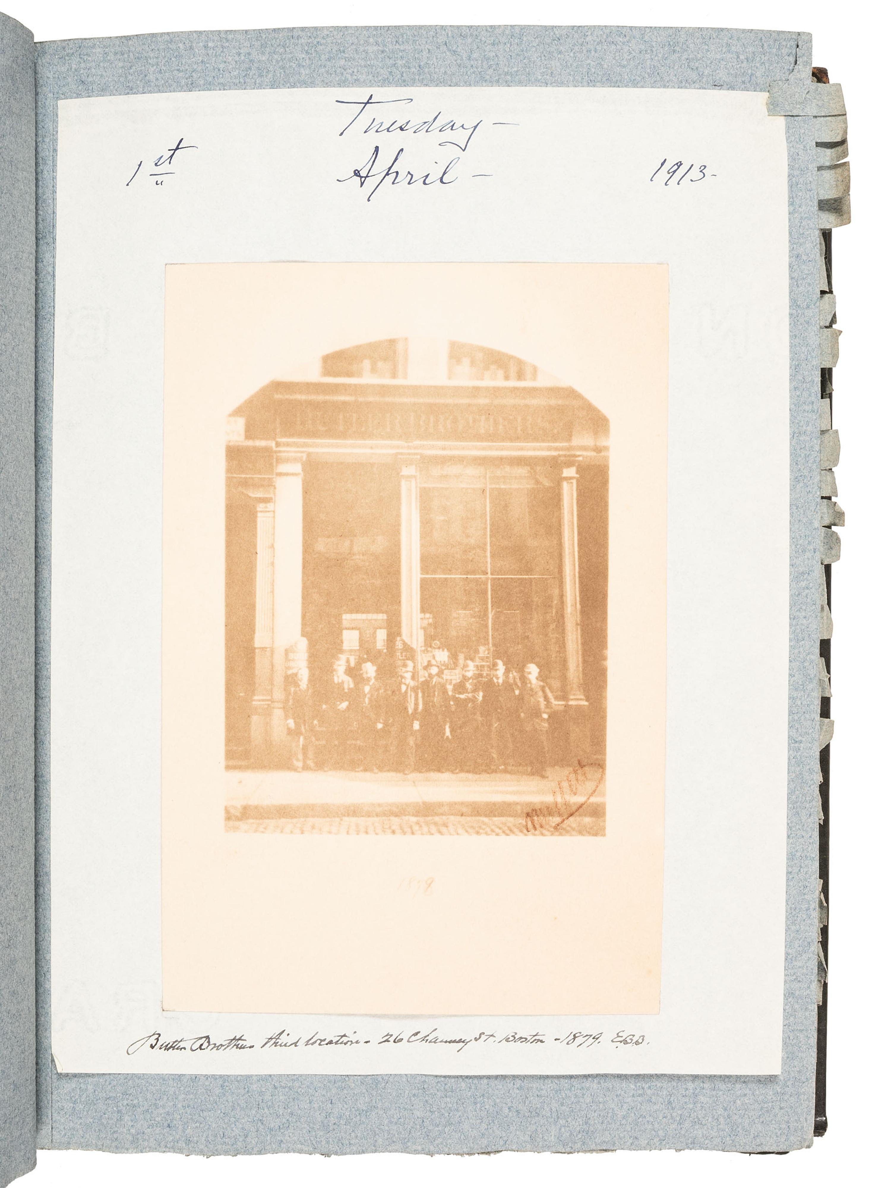 [AMERICANA]. Two albums identified to Edward Burgess Butler (1853-1928), businessman and artist, including tipped in photographs, letters, and autographs associated with Butler.