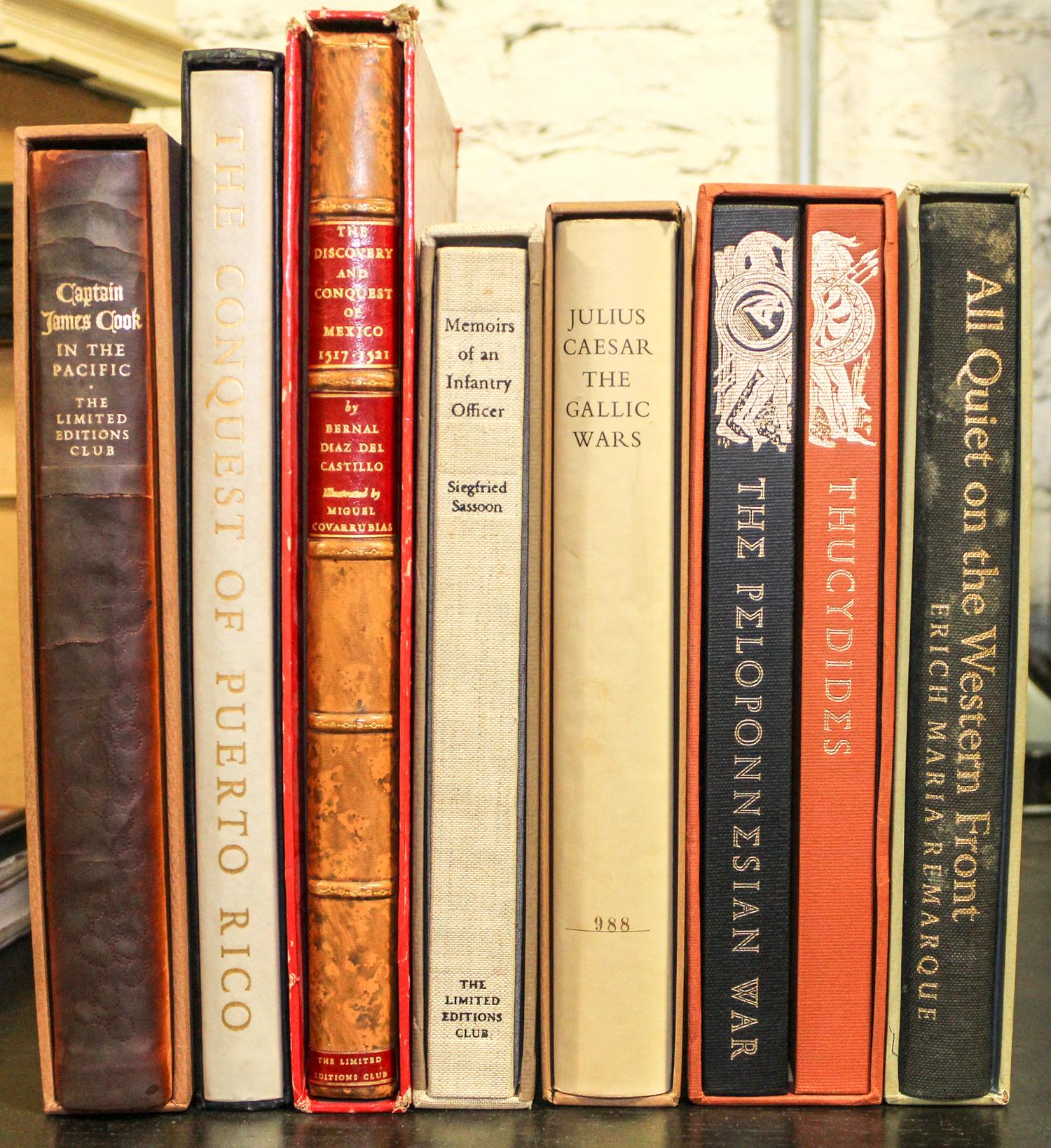 (LIMITED EDITIONS CLUB). A collection of seven works relating to military history. Various authors. Various dates.