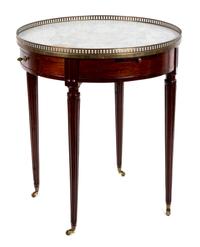 A Louis XVI Style Mahogany Bouillotte Table Height 30 x diameter 25 3/4 inches. — 19TH CENTURY