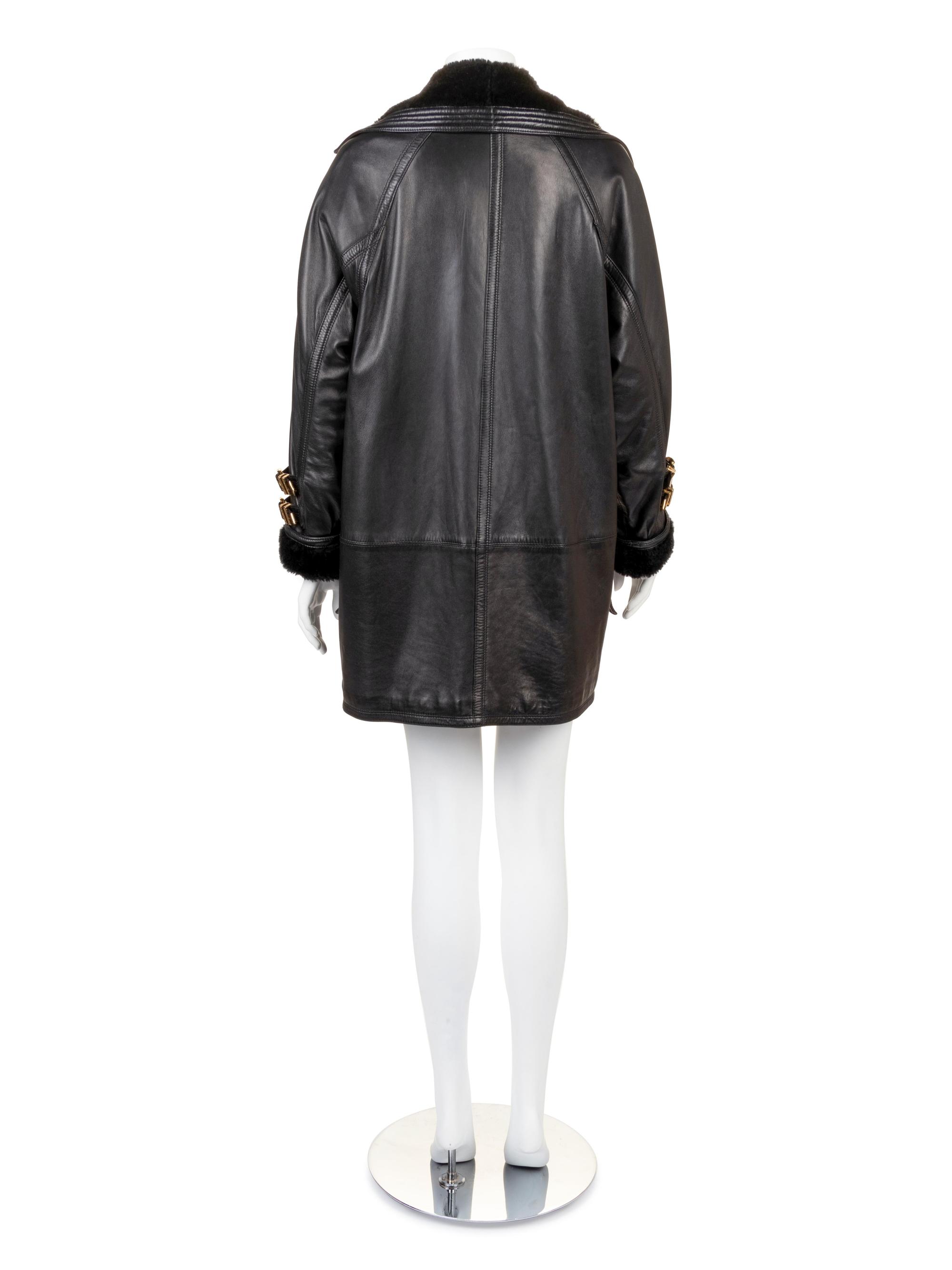 Gianni Versace Leather Coat, 1980-90s