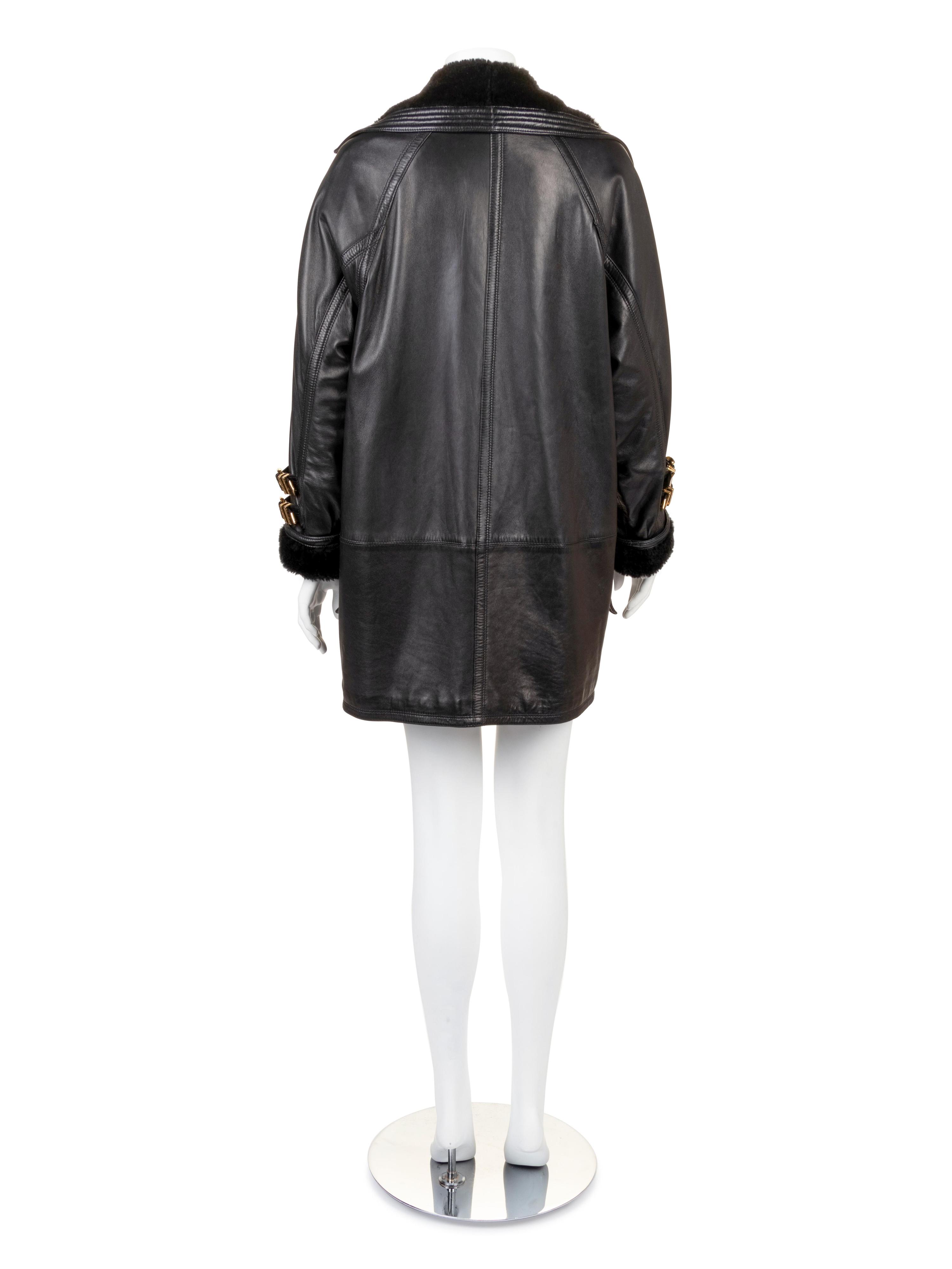 Gianni Versace Leather Coat, 1980-90s