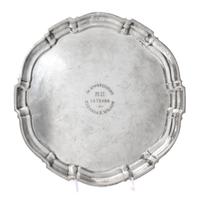 An American Silver Serving Plate, Poole Silver Co., Taunton, MA, Chippendale pattern.