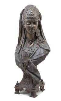 A Continental Cast Metal Bust Height 29 inches.