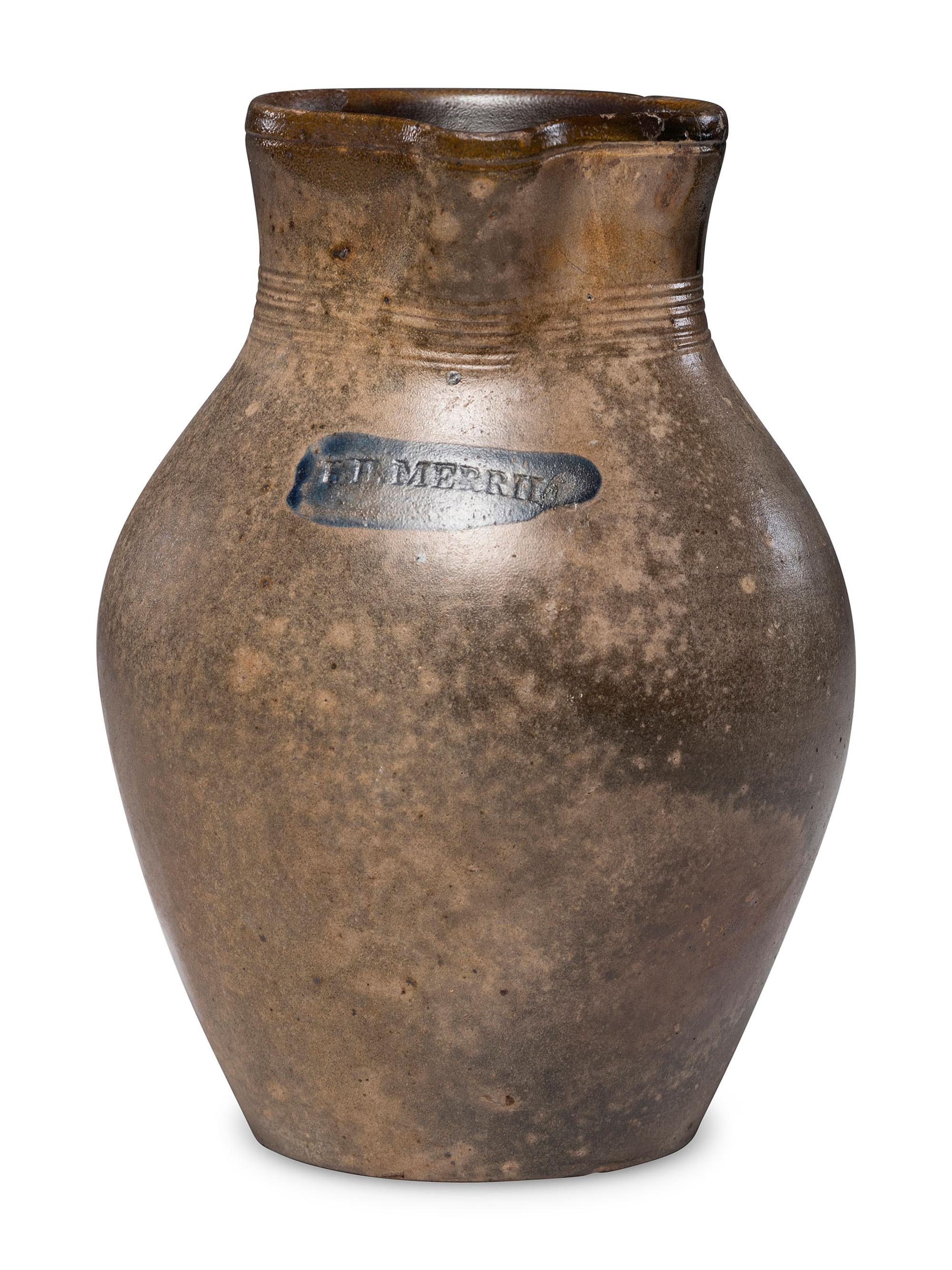 An E. H. Merrill Stoneware Pitcher