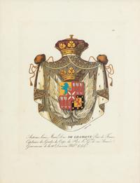 A Group of Four Decorative Prints Depicting the Armorial Shields of French Families