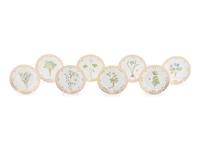 A Set of Eight Royal Copenhagen Flora Danica Porcelain Bread Plates