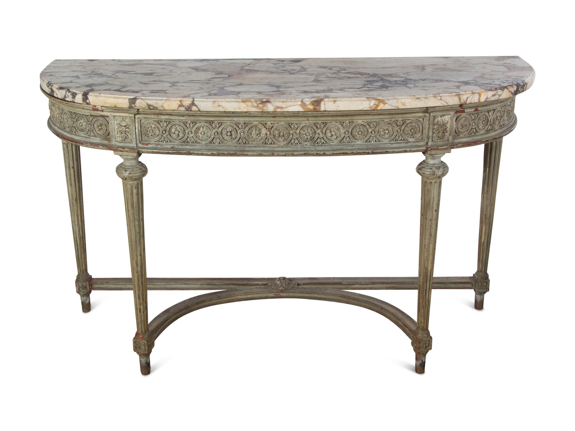 A Louis XVI Style Painted Console Table