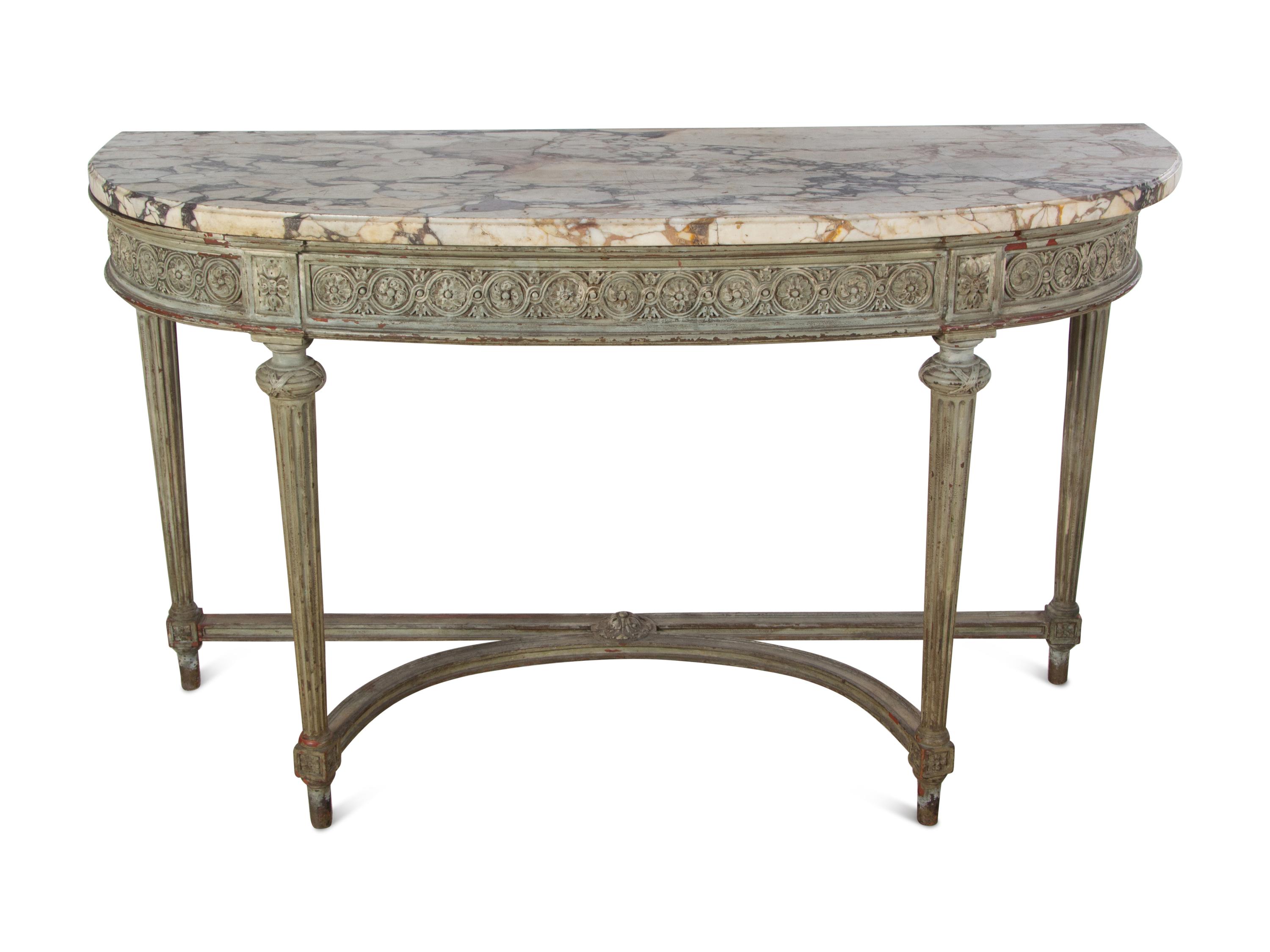 A Louis XVI Style Painted Console Table