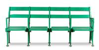 A Group of Four Comiskey Park Stadium Seats Height 32 x width 75 inches.