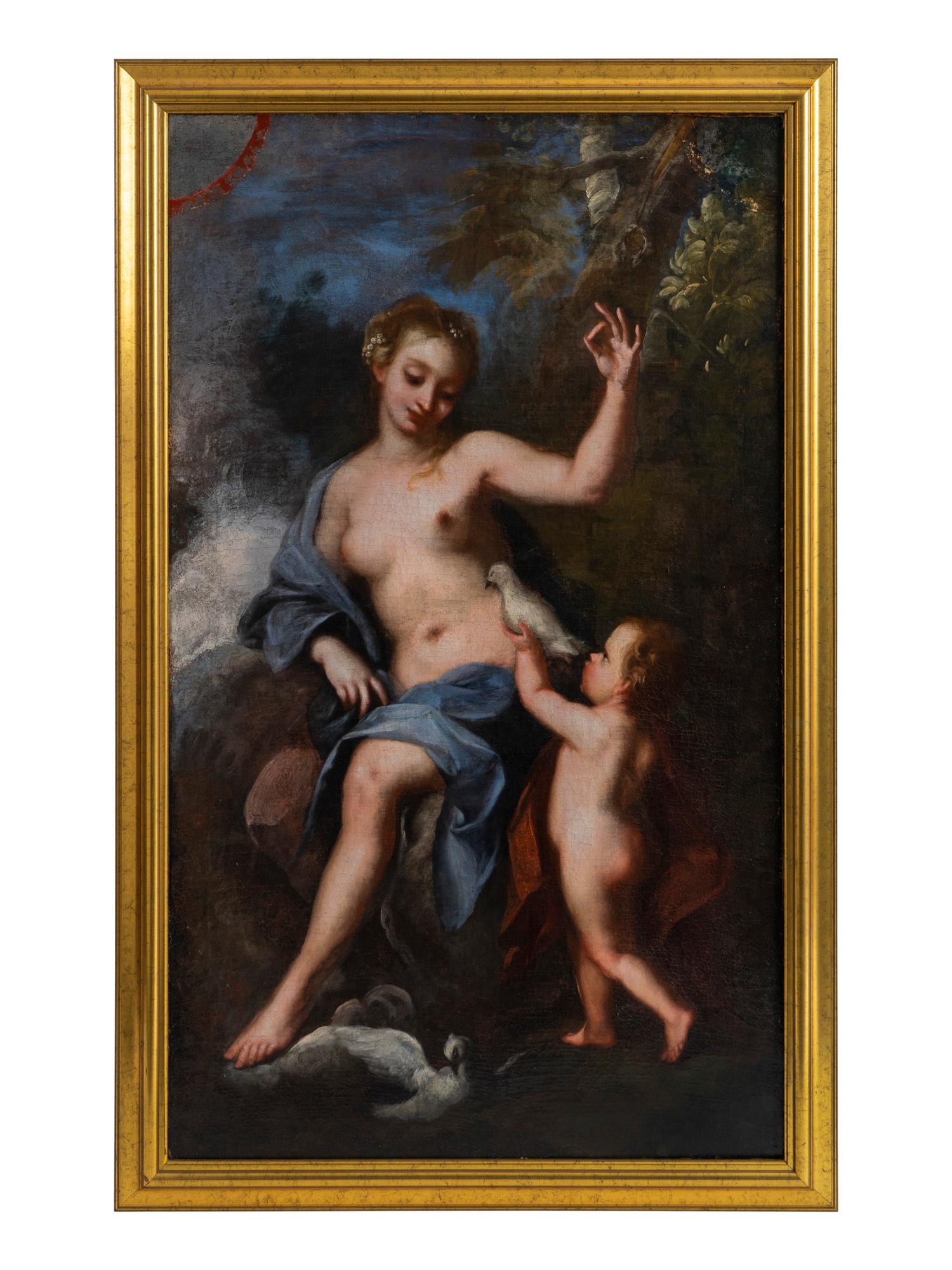 Seated Female with Cupid