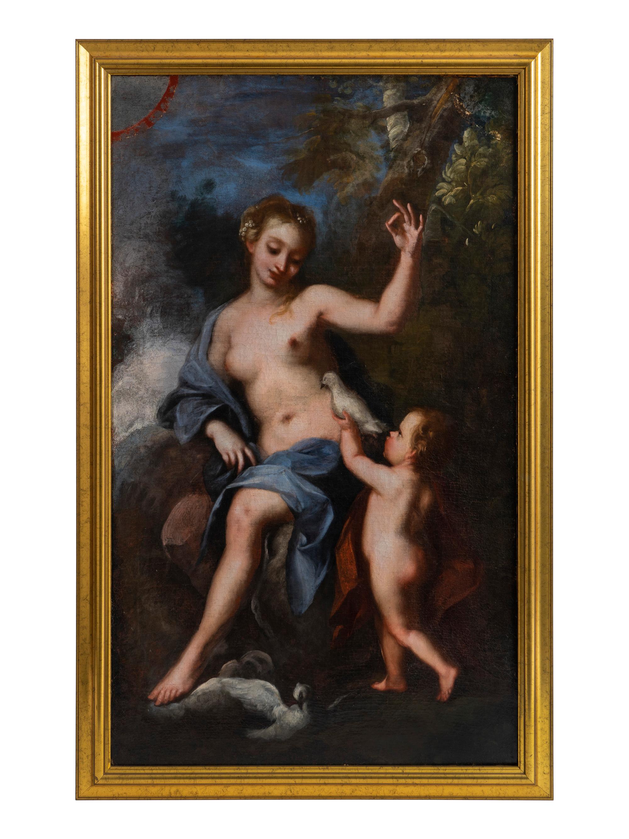 Seated Female with Cupid