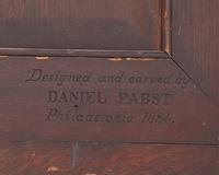 A Rare Daniel Pabst Signed and Dated Oak Framed Mirror, Daniel Pabst (German-American, 1826-1910), Philadelphia, PA, Dated "1884"