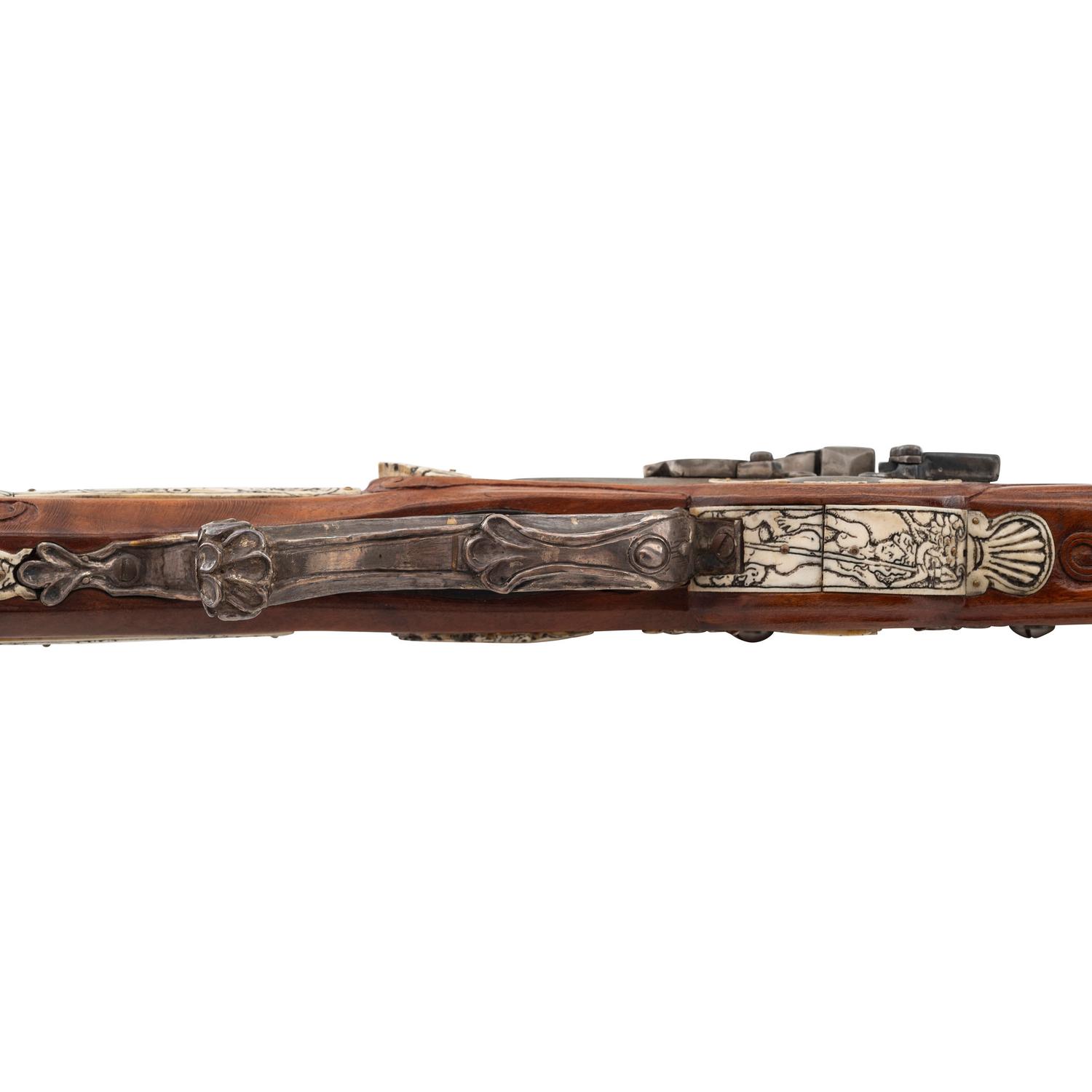 Contemporary Flintlock Rifle in the Style of an Elizabethan Carbine by John B. Derrick (American, b.1936)