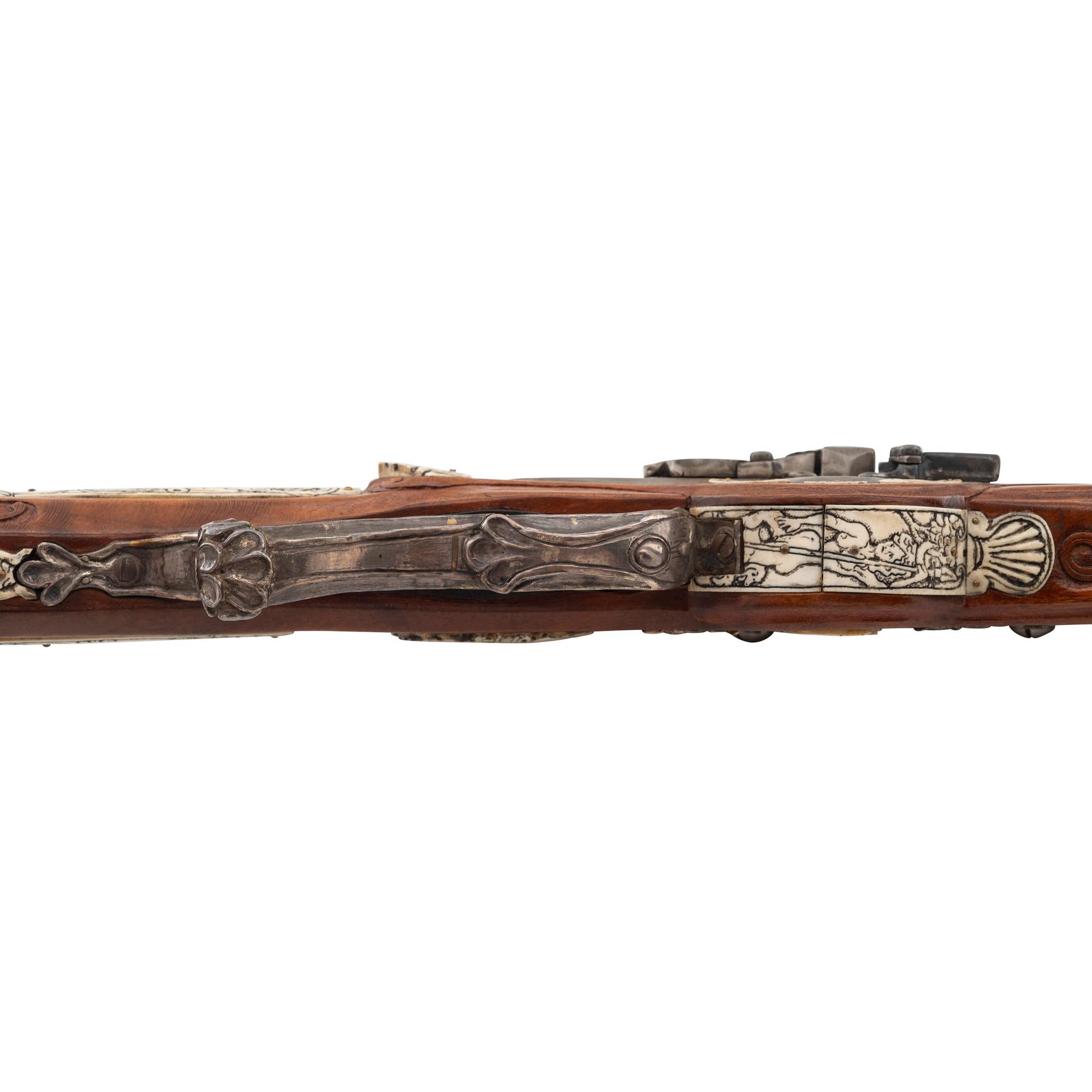 Contemporary Flintlock Rifle in the Style of an Elizabethan Carbine by John B. Derrick (American, b.1936)