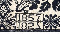 A Blue and White Jacquard Woven Coverlet