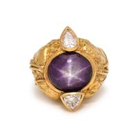 MISANI, STAR RUBY AND DIAMOND RING