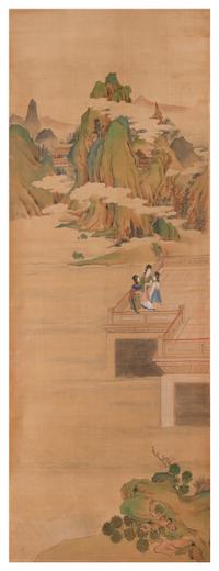 Chang Panshe, (20TH CENTURY), Figures in a Landscape