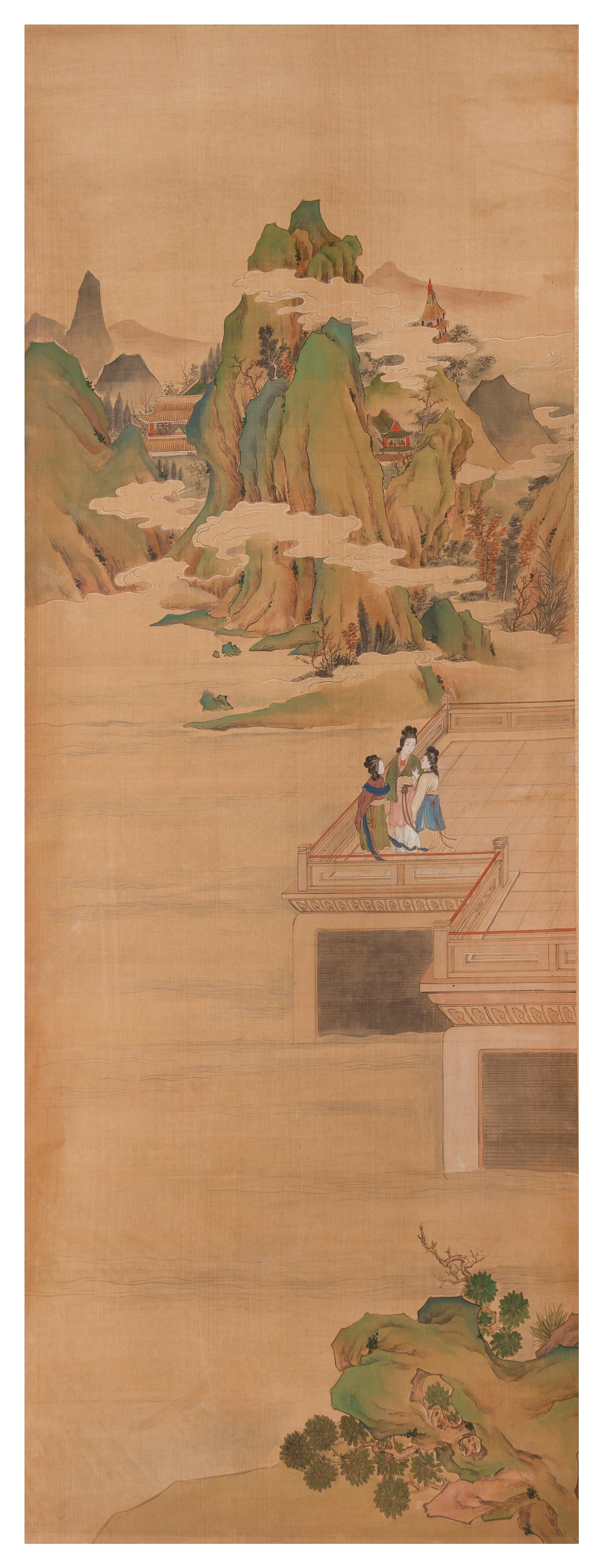 Chang Panshe, (20TH CENTURY), Figures in a Landscape