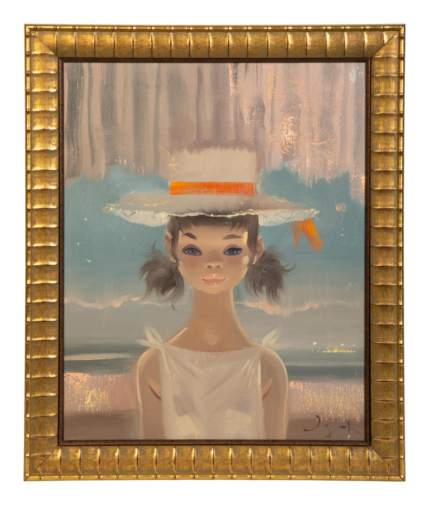 Girl in Hat with Pigtails