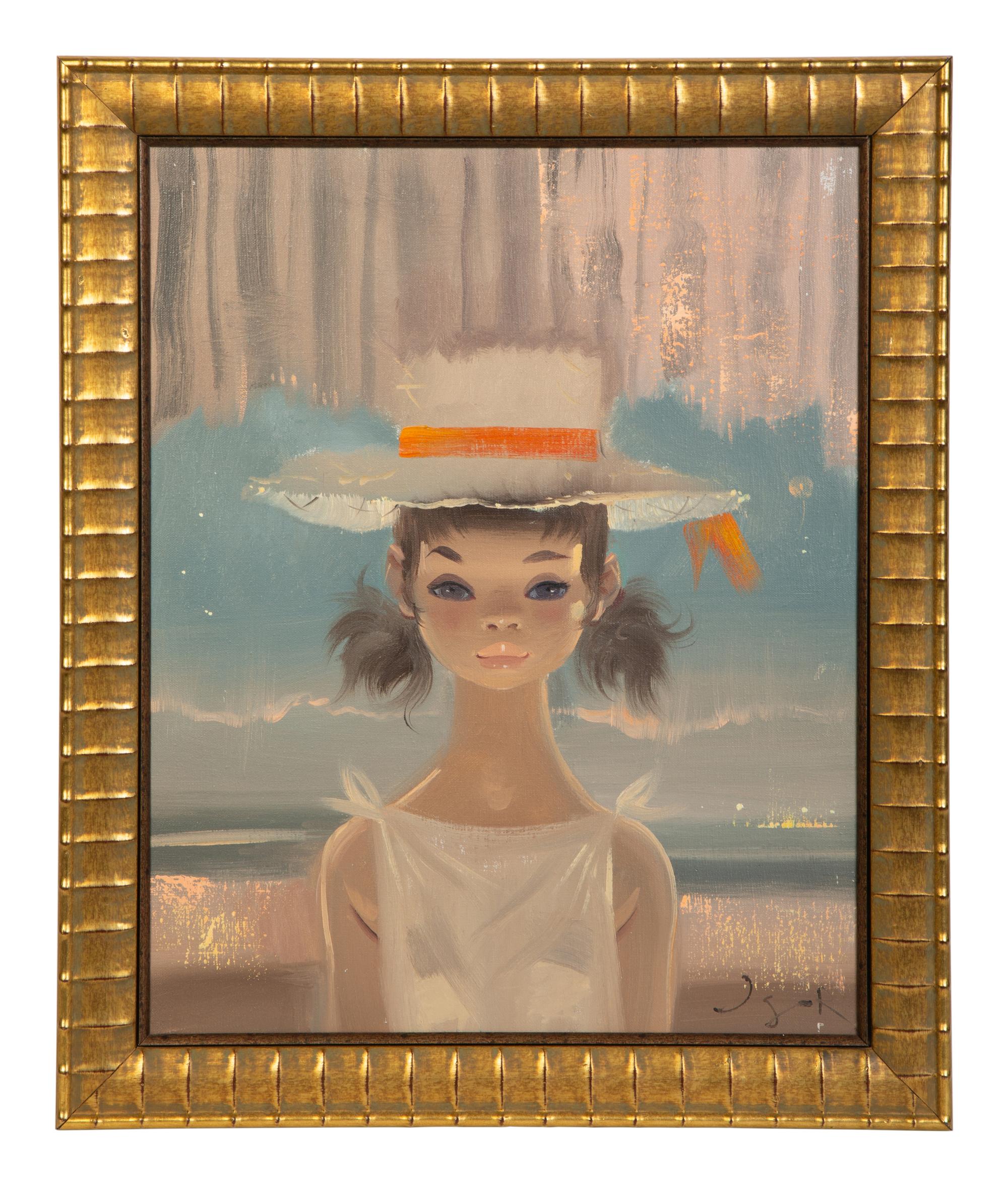 Girl in Hat with Pigtails