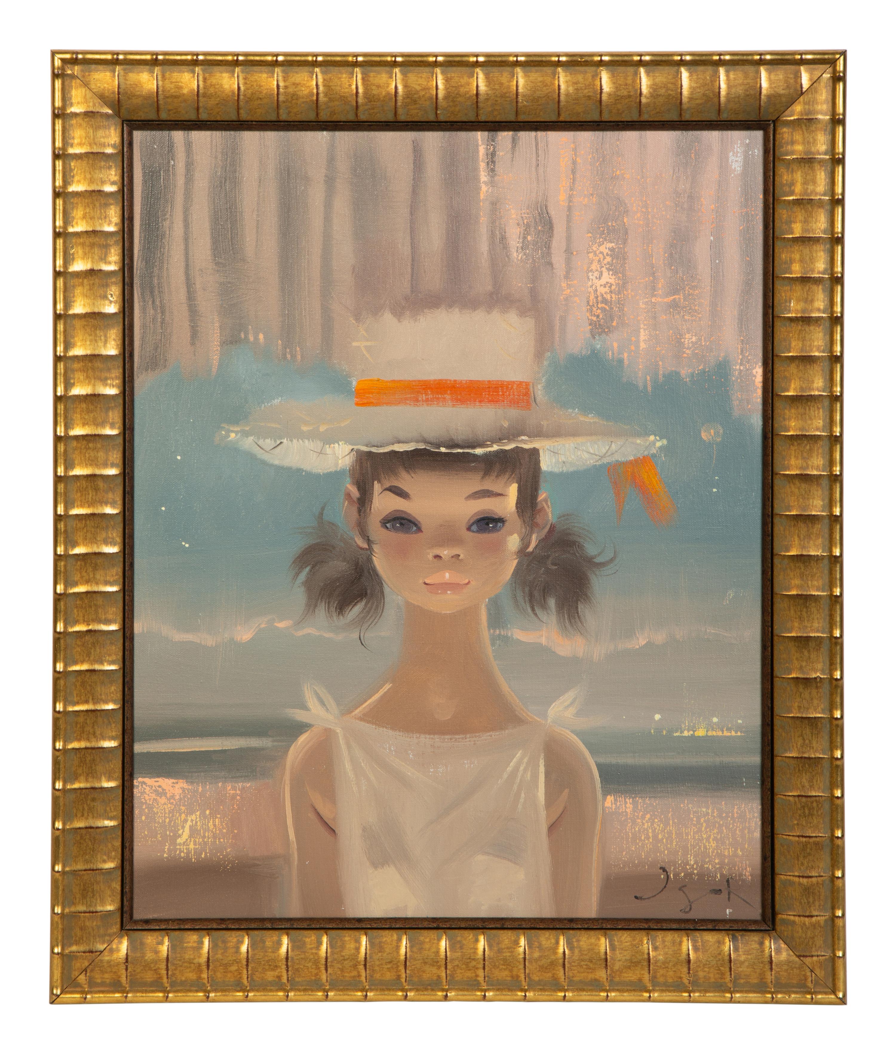 Girl in Hat with Pigtails