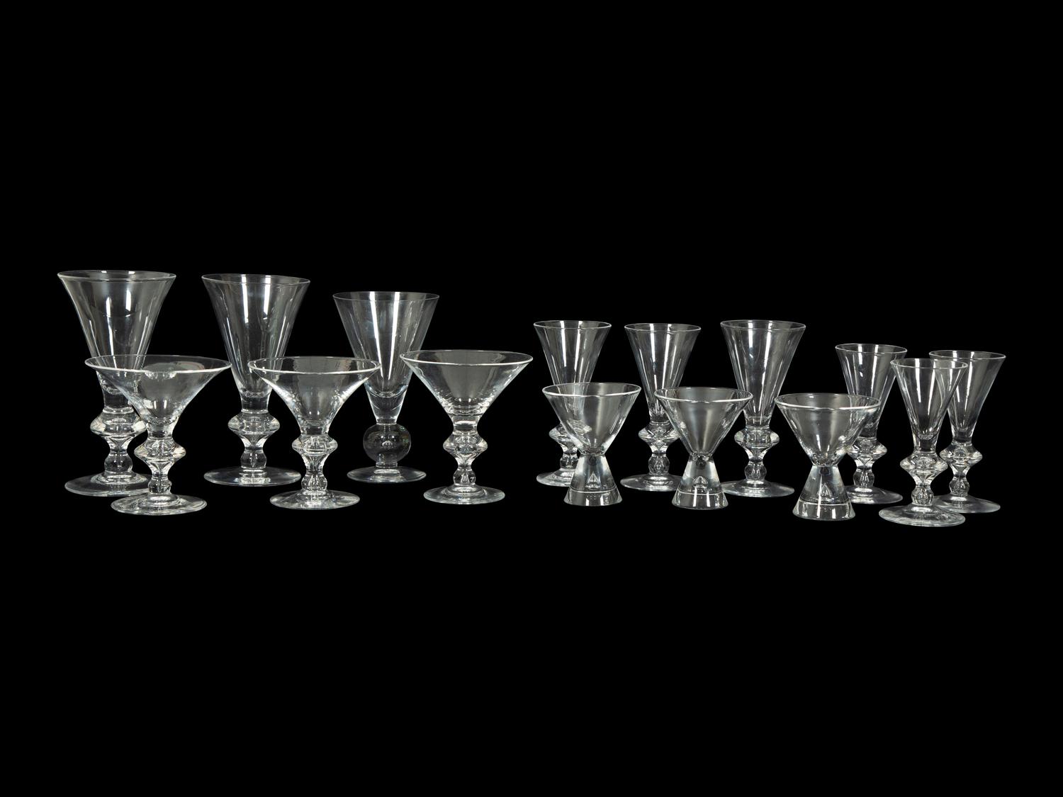 A Steuben Glass Stemware Service