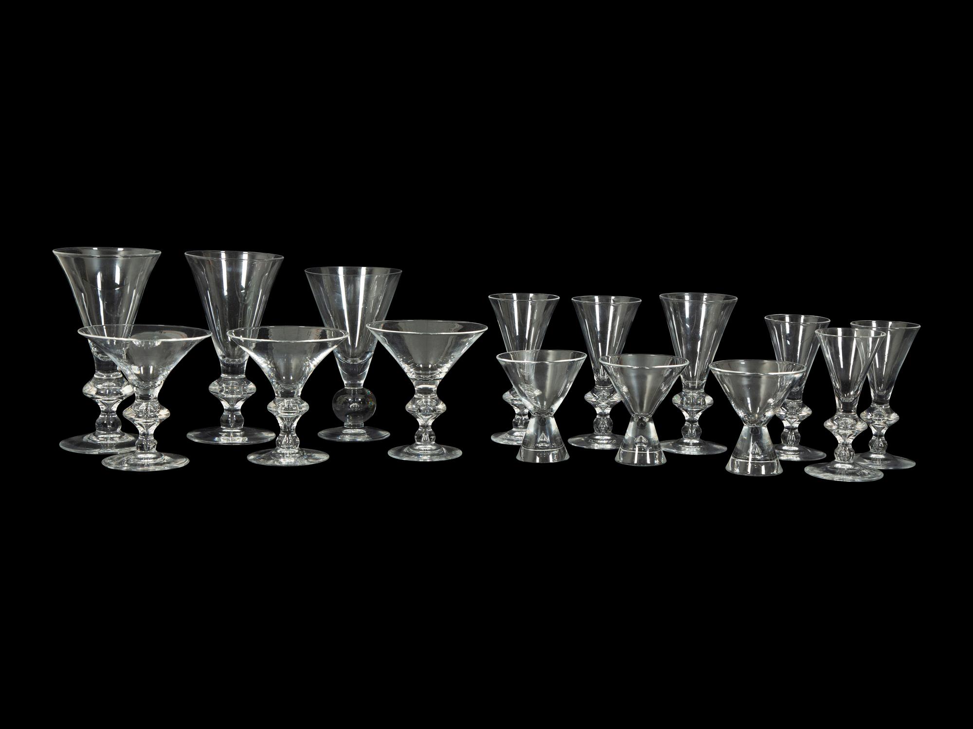 A Steuben Glass Stemware Service