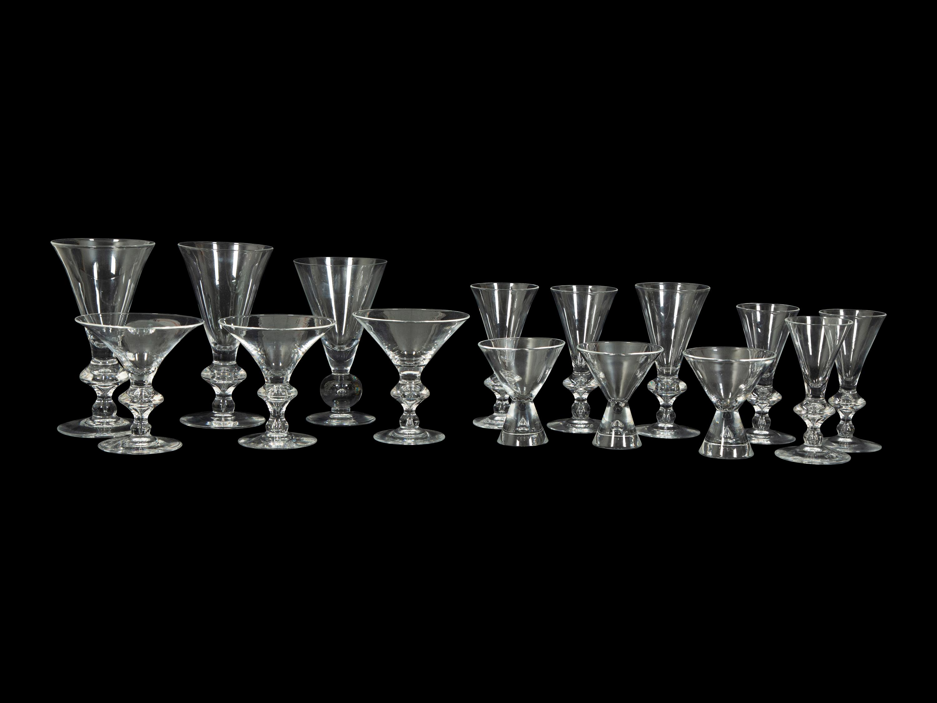 A Steuben Glass Stemware Service