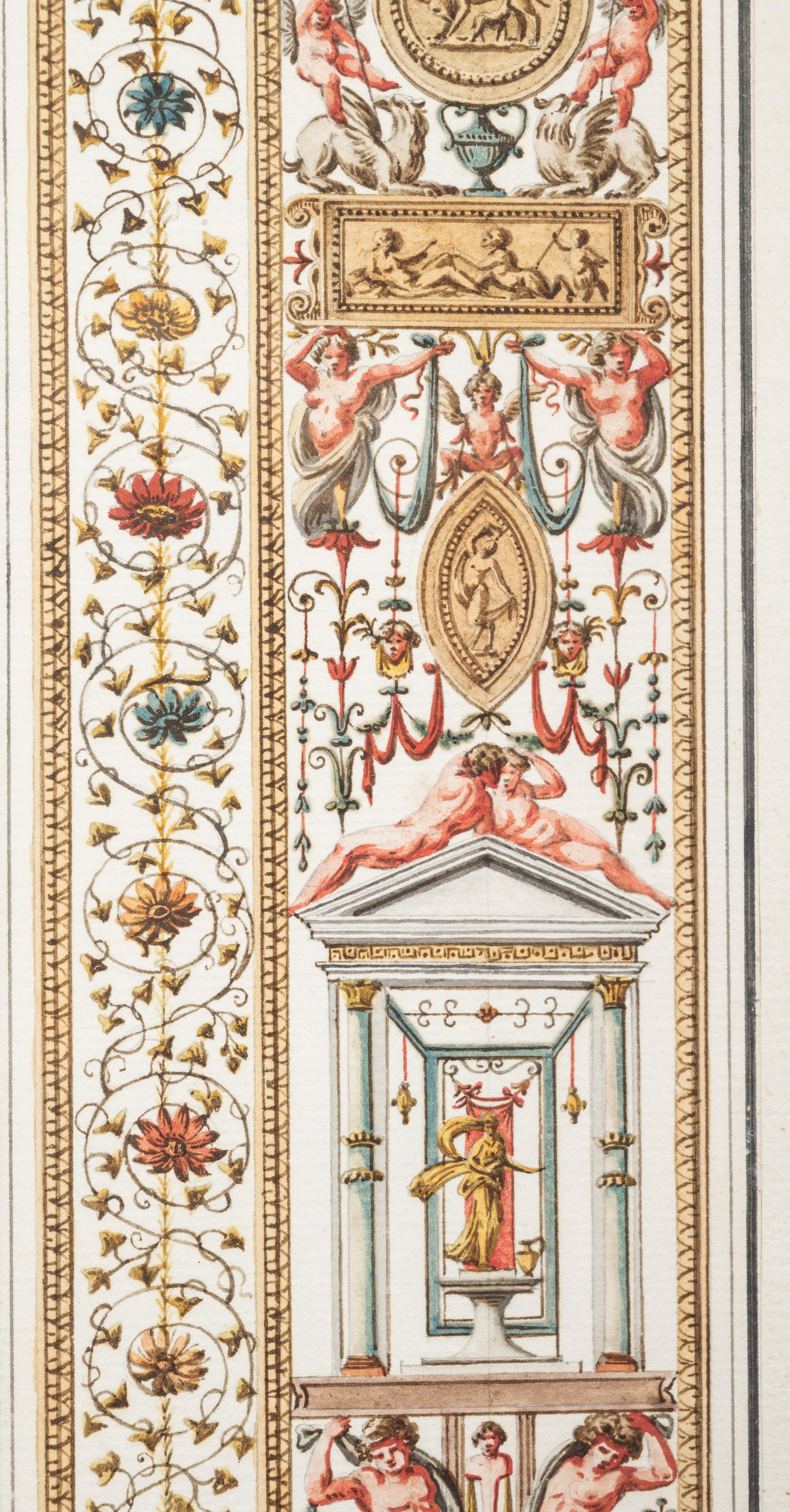 A Set of Eight Neoclassical Watercolor Illustrations